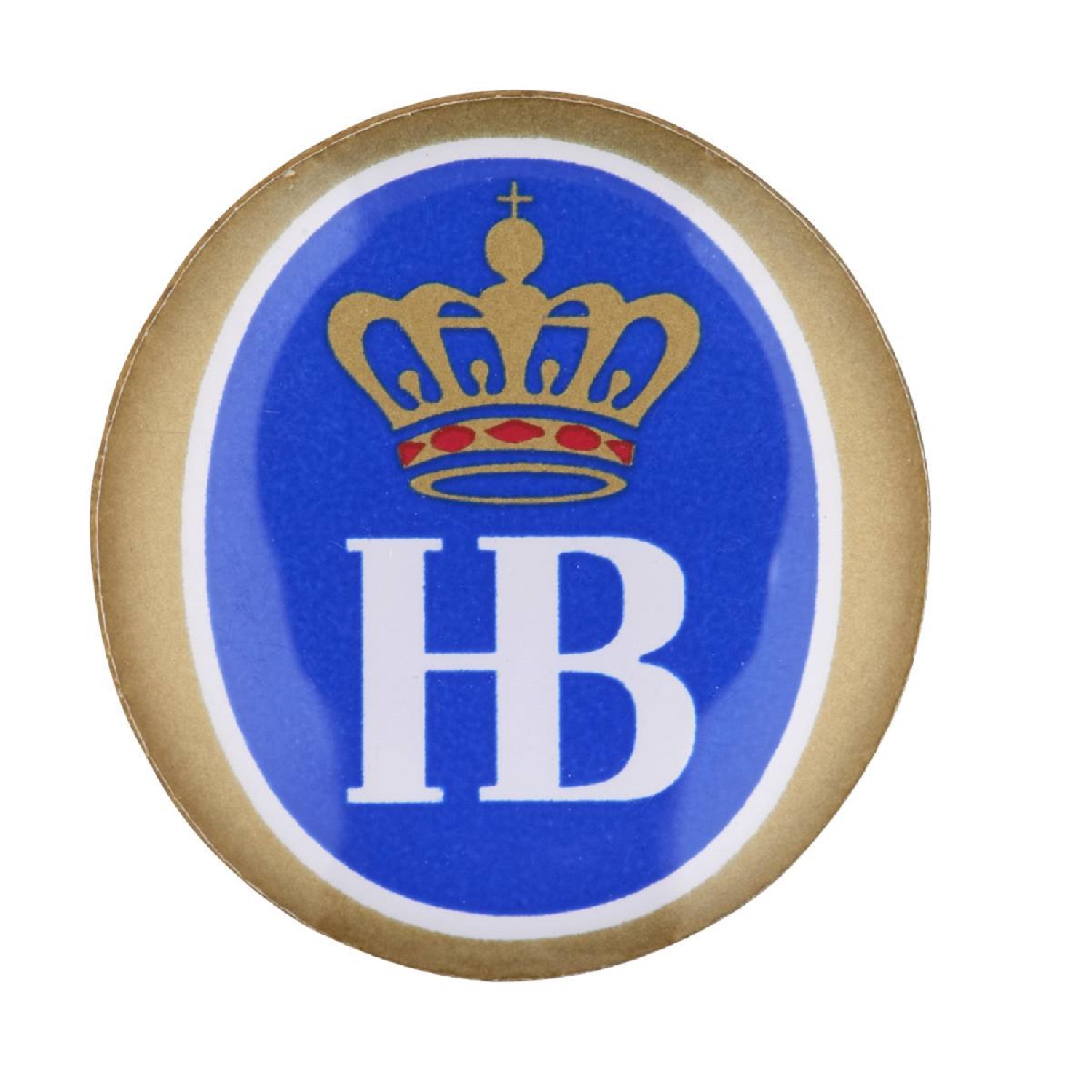 Klassischer Pin mit HB-Logo in Blau, Weiß und Goldkrone.
