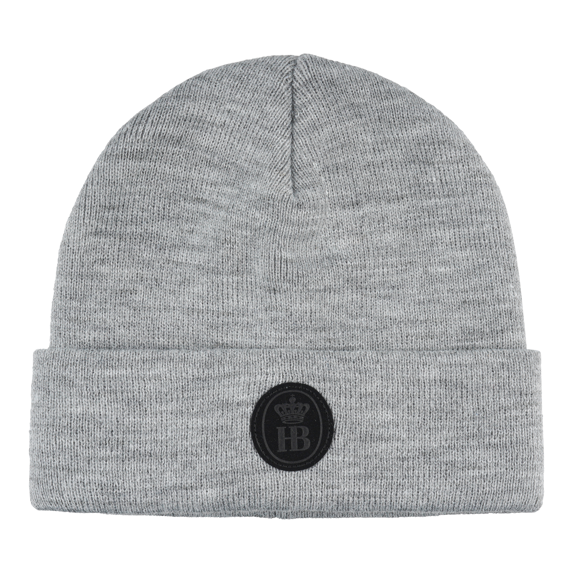 Strickmütze in grau mit HB-Logo-Patch