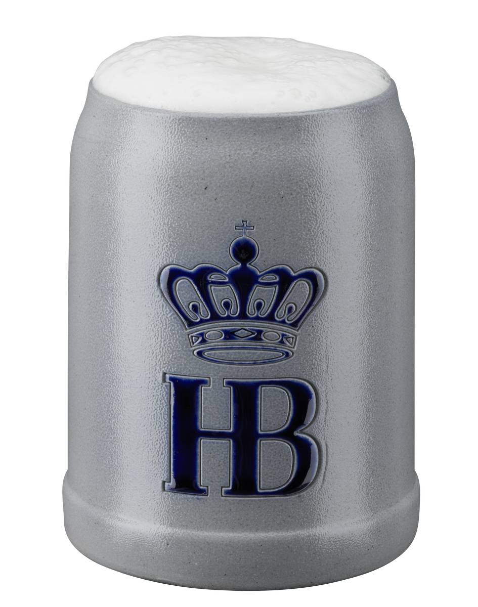 gefüllter Salzkrug mit blauem Hb-Lobo mit Krone