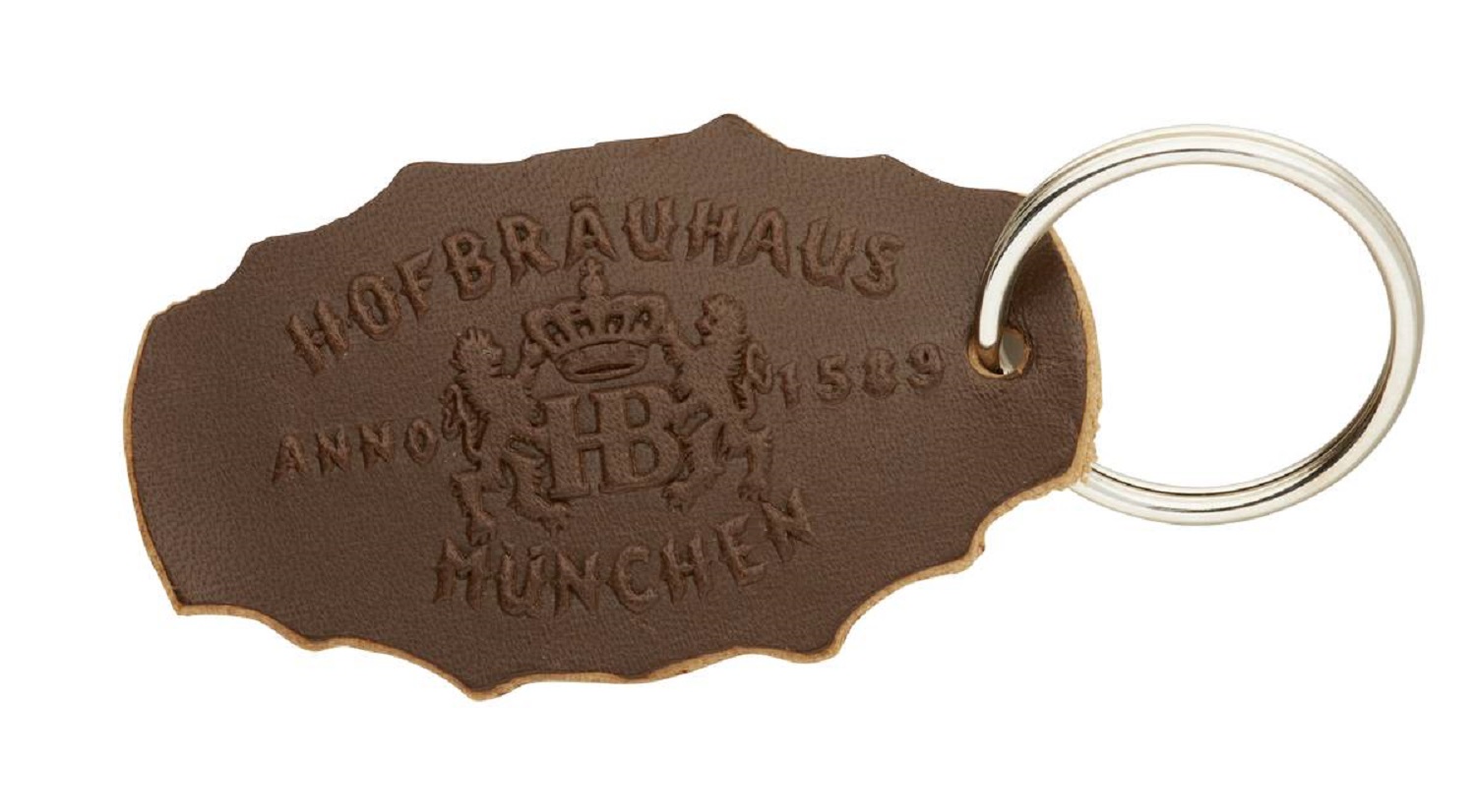 HB Leder Schlüsselanhänger mit Löwen Hofbräuhaus Wappen
