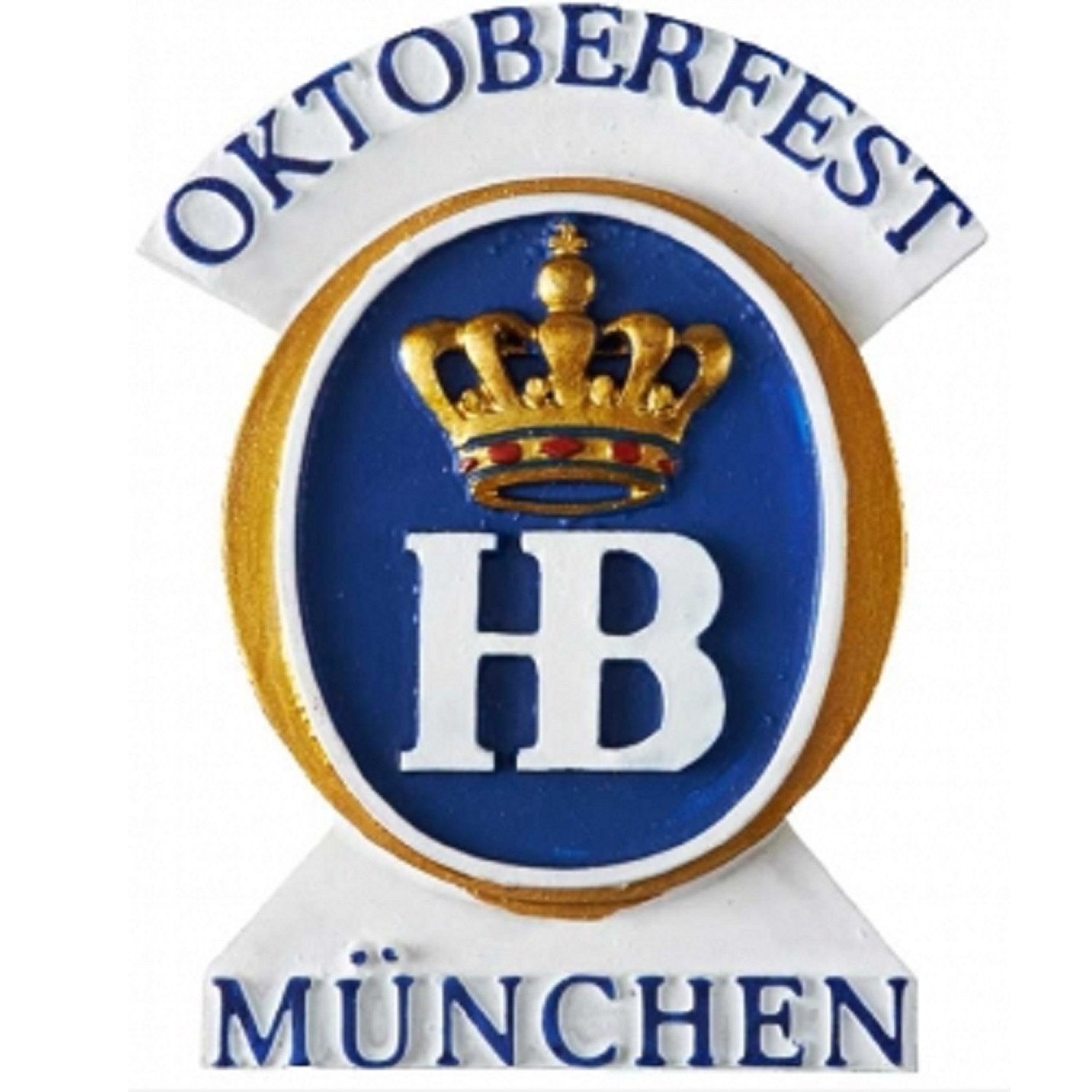 Magnet mit HB-Logo, goldener Krone und Schriftzug Oktoberfest München