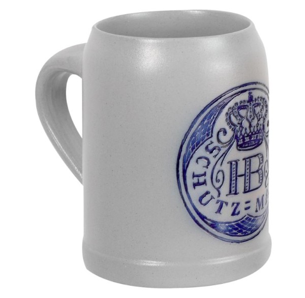 Steinkrug Salzglasur mit Schutzmarke von der Seite