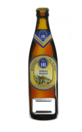 Flaschenoeffner im Design einer Hofbräu Original Bierflasche