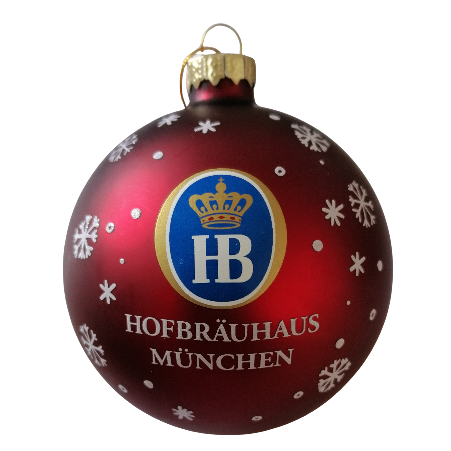 Weihnachtskugel in bordeaux mit HB-Logo-Krone