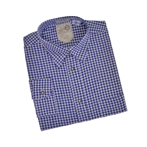 Trachtenhemd-blaukariert, gefaltet